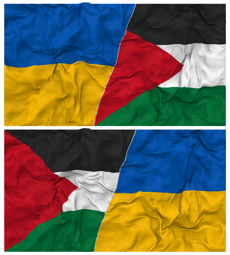 Panama and Ukraine Half Combined Flags Background with Cloth Bump Texture, Bilateral Relations, Peace and Conflict, 3D Rendering png