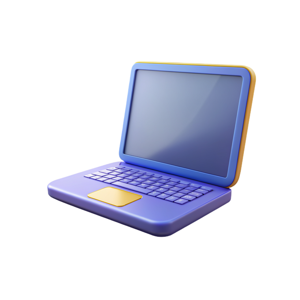 3d Laptop Illustration minimal Symbol auf transparent Hintergrund png