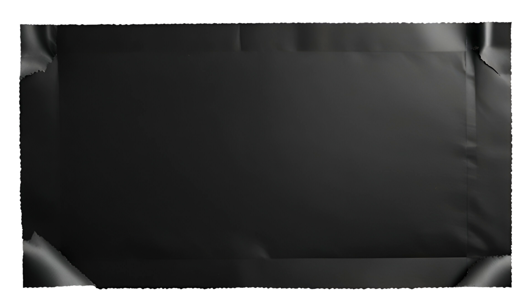 crumpled and torn black paper sheet transparent background png