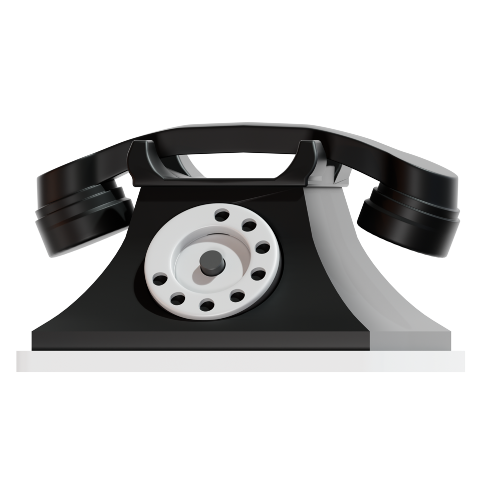 an old black telephone on a white background png