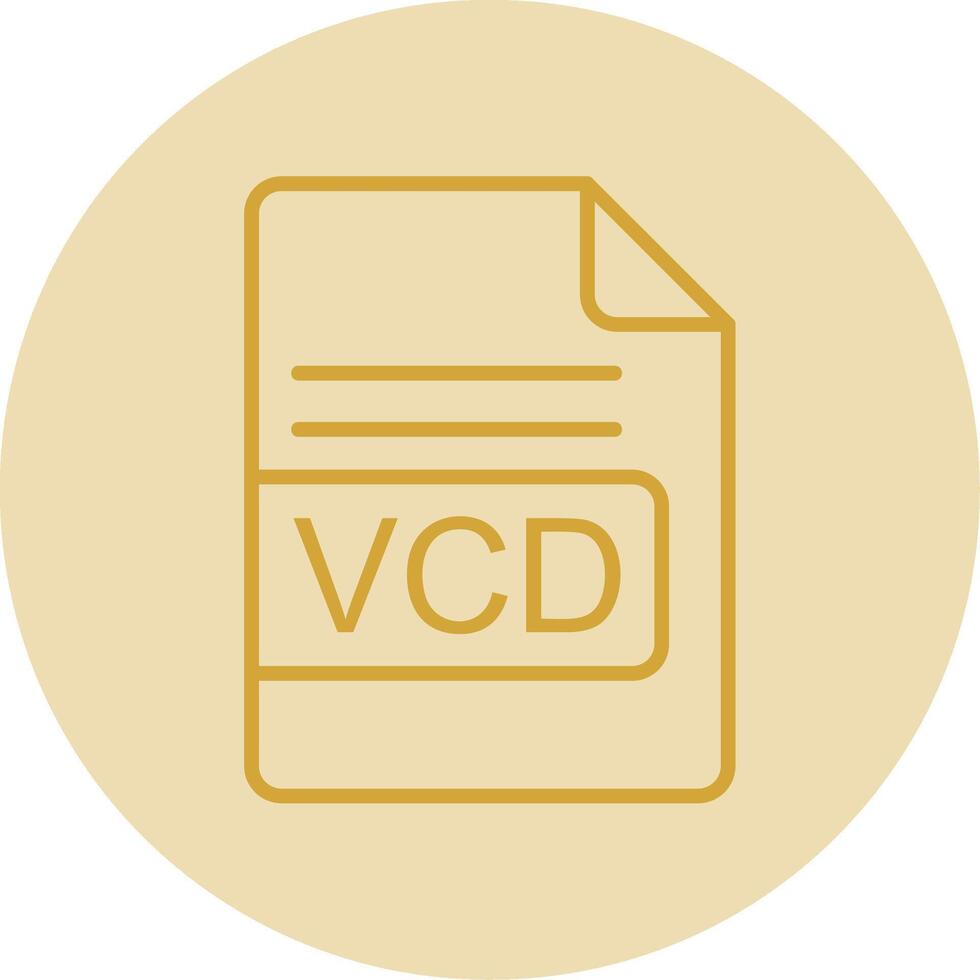 VCD File Format Line Yellow Circle Icon vector