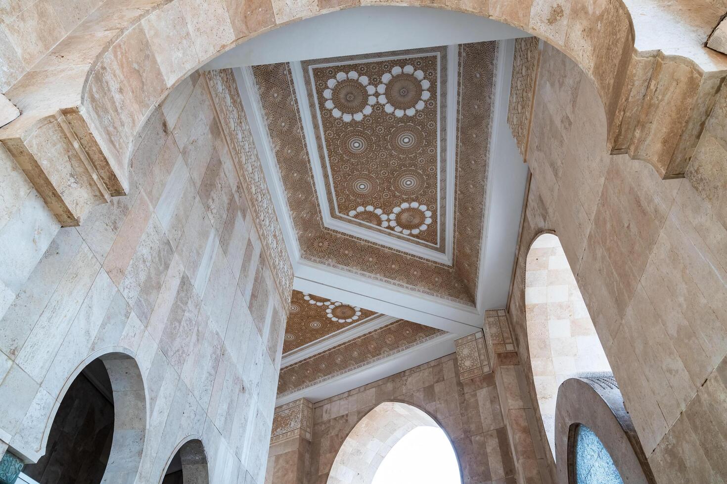 Casablanca, Morocco -march 25, 2024-view of the famous Hassan Second Mosque during a rainy day photo