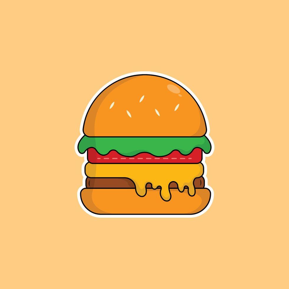 icon burger delicious fast food and drink illustration concept.premium illustration vector
