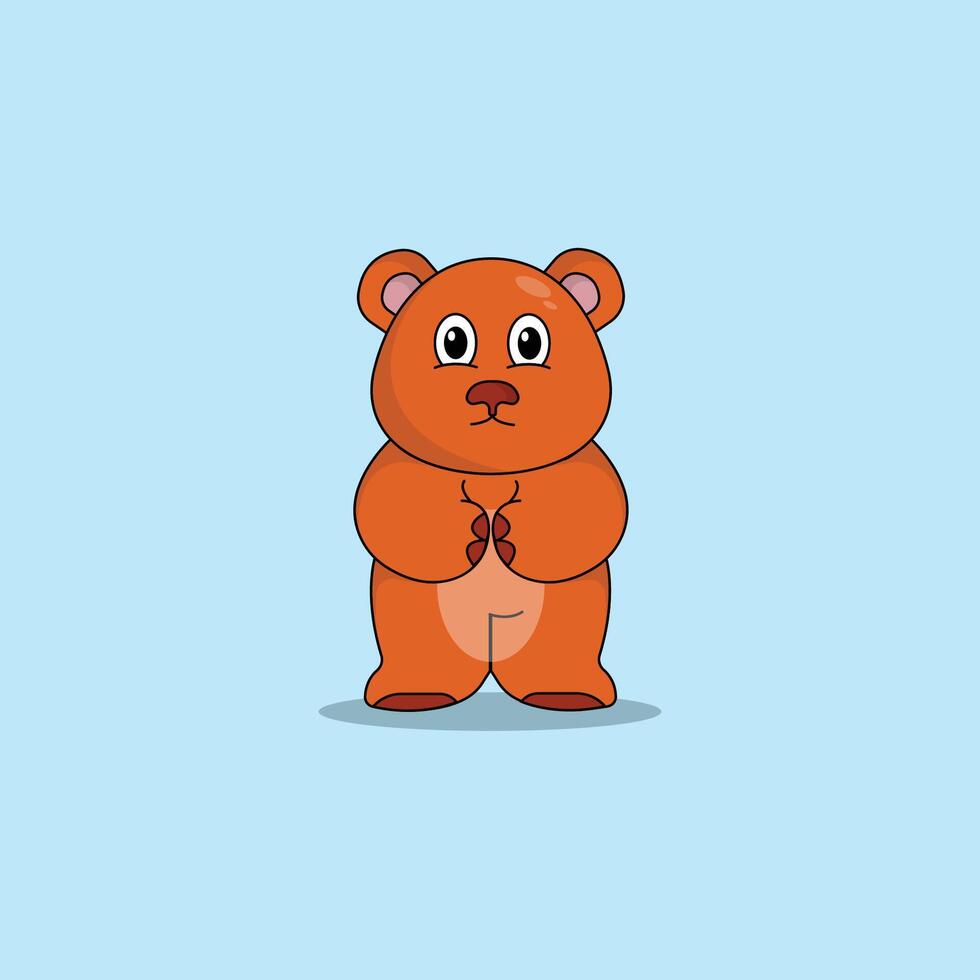 cute animal bear cartoon icon illustration.animal icon illustration. flat style concept cute vector