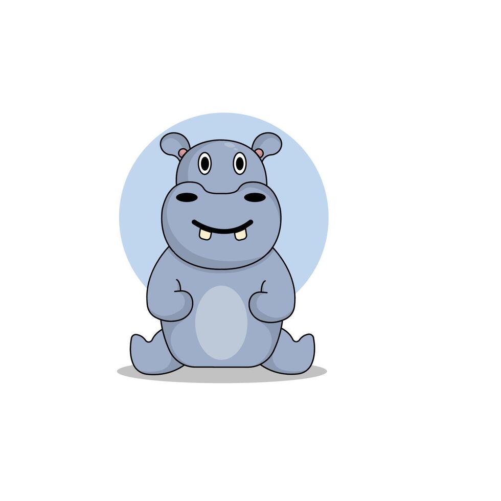 linda animal hipopótamo dibujos animados icono ilustración.animal icono ilustración. plano estilo concepto linda vector