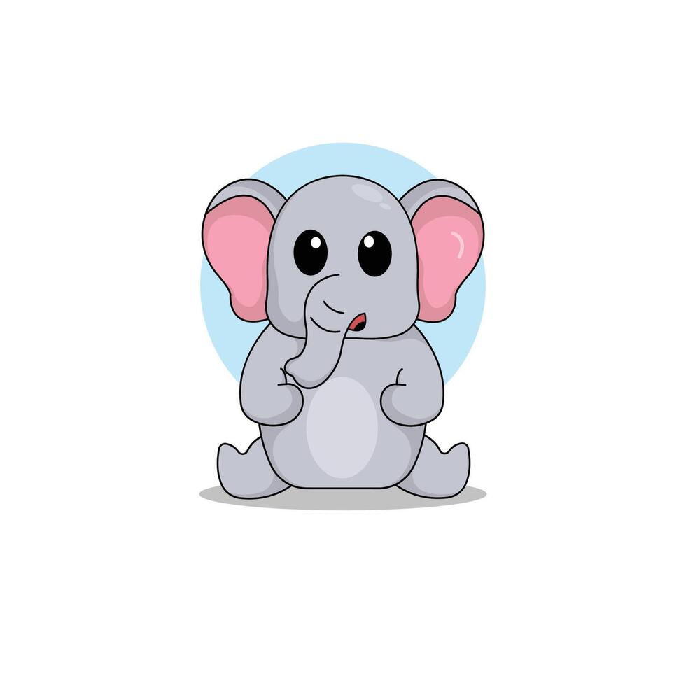 cute elephant cartoon icon illustration.animal icon illustration. flat style concept cute vector