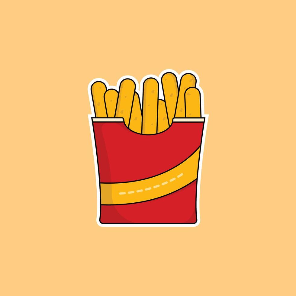 icono francés papas fritas delicioso rápido comida y bebida ilustración concepto.premium ilustración vector