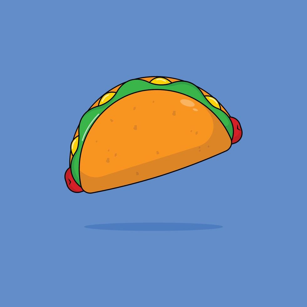 icon tacos delicious fast food and drink illustration concept.premium illustration vector