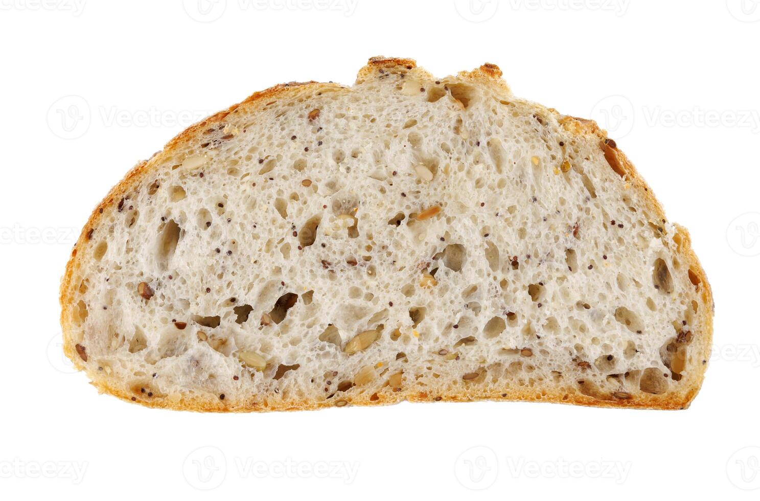 A piece of bread isolated on a white background. Art bread. photo