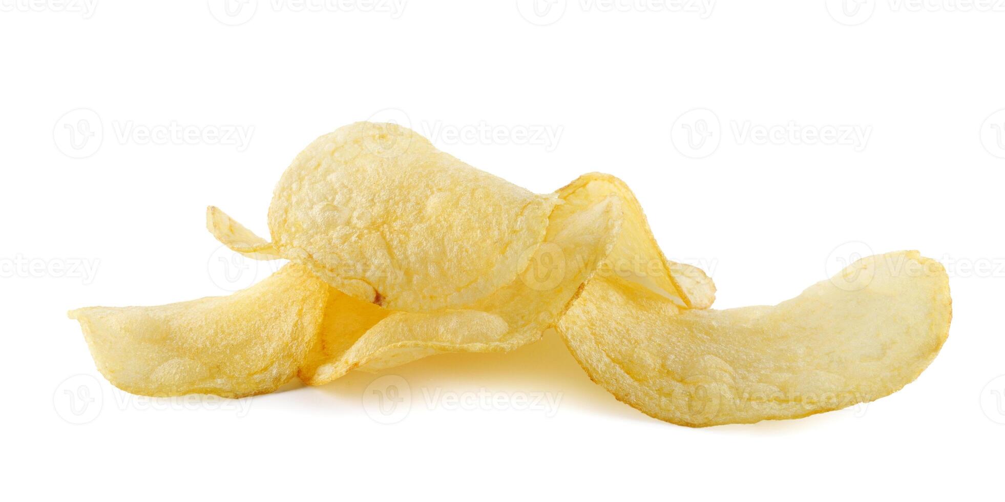 Potato chips isolated on white background. photo