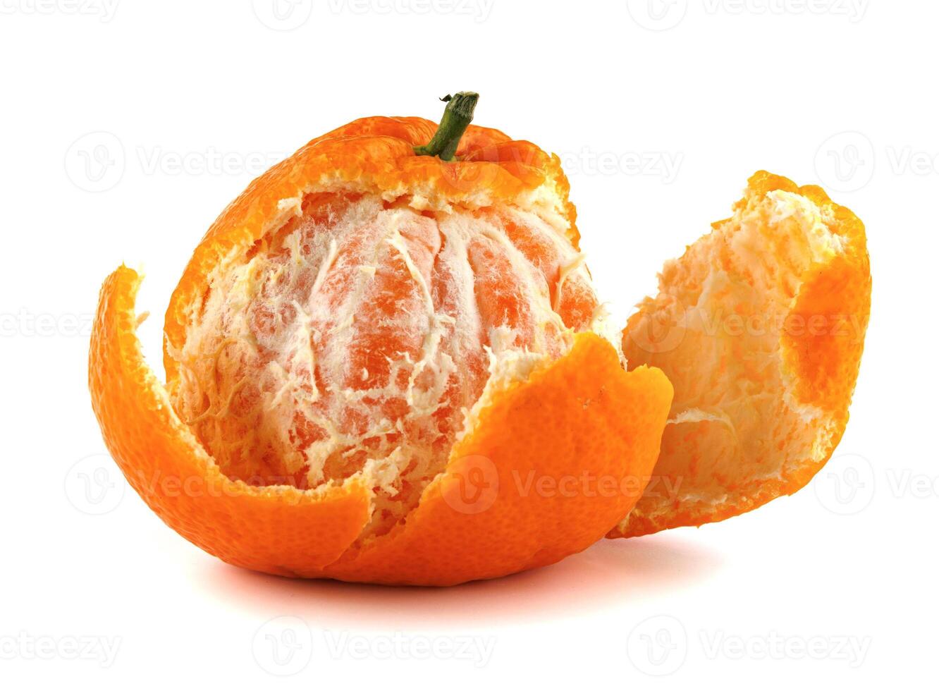 Several ripe tangerines isolated on a white background. Organic tangerine . Mandarin photo