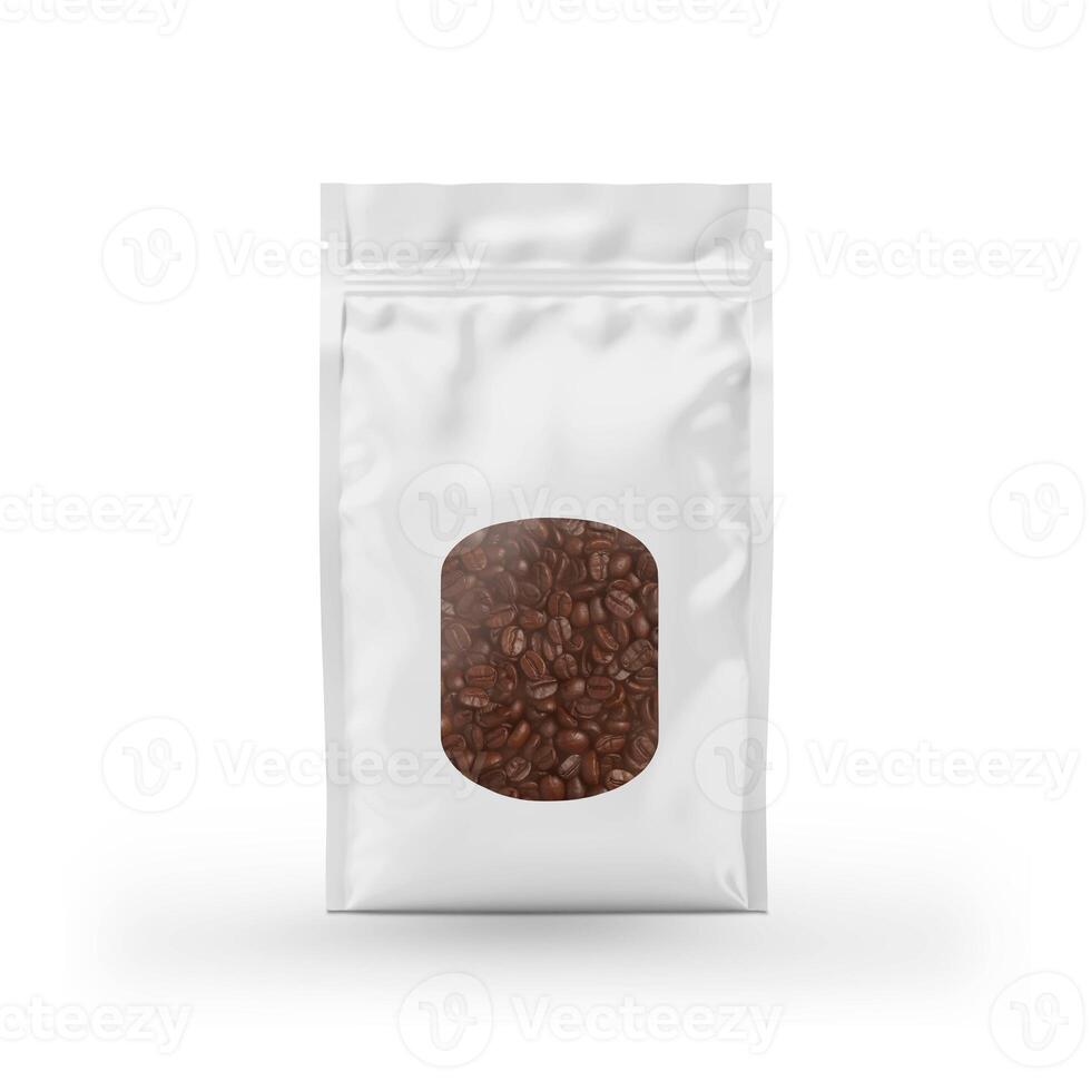 coffee bag packaging on white background photo