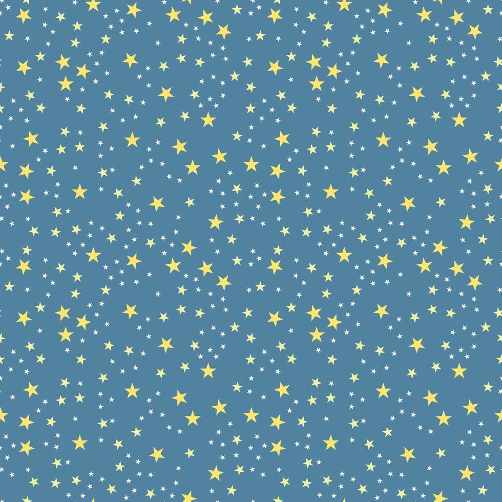 Star and night sky pattern . Pastel midnight sky seamless pattern. Twinkling stars. vector