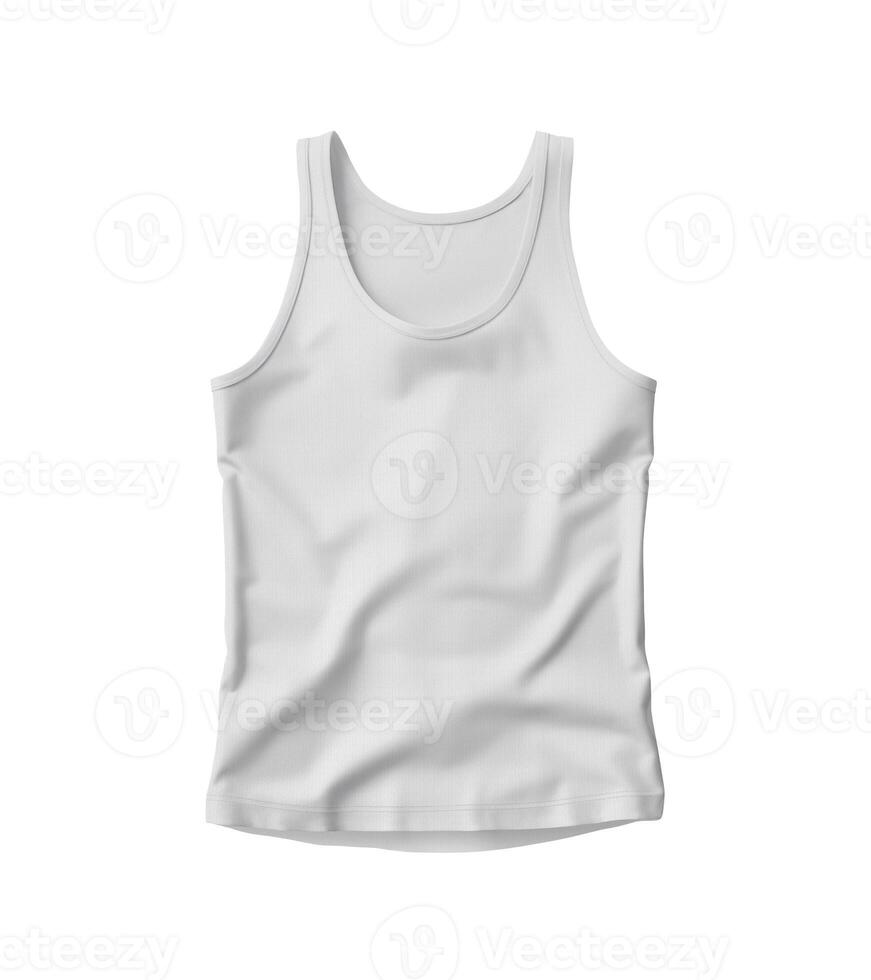 tank top top view on white background photo