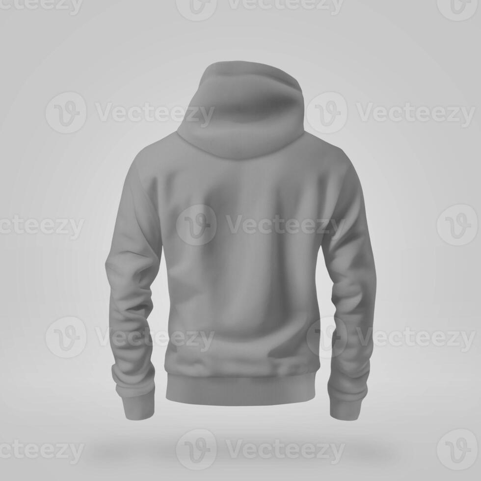 Hoodie back view on white background photo