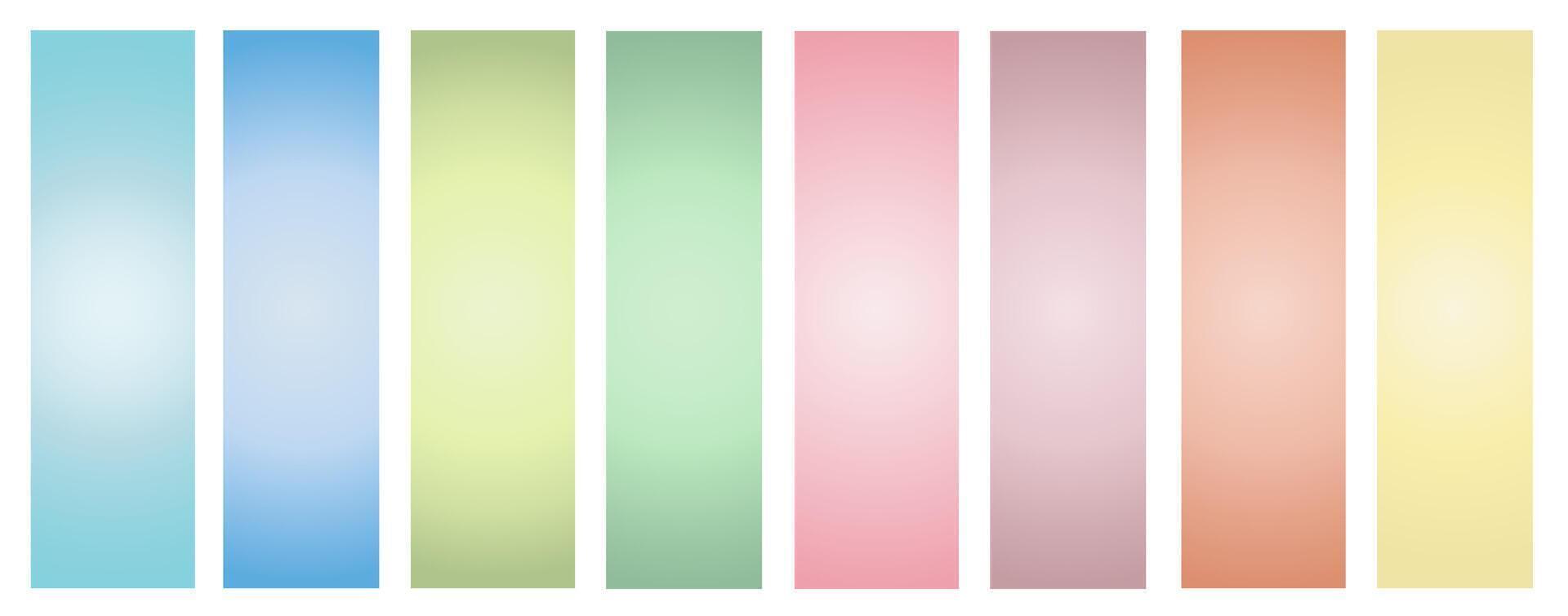 Pastel collections of color gradients backgrounds. Screen design for mobile application. Soft colored abstract gradients. vector
