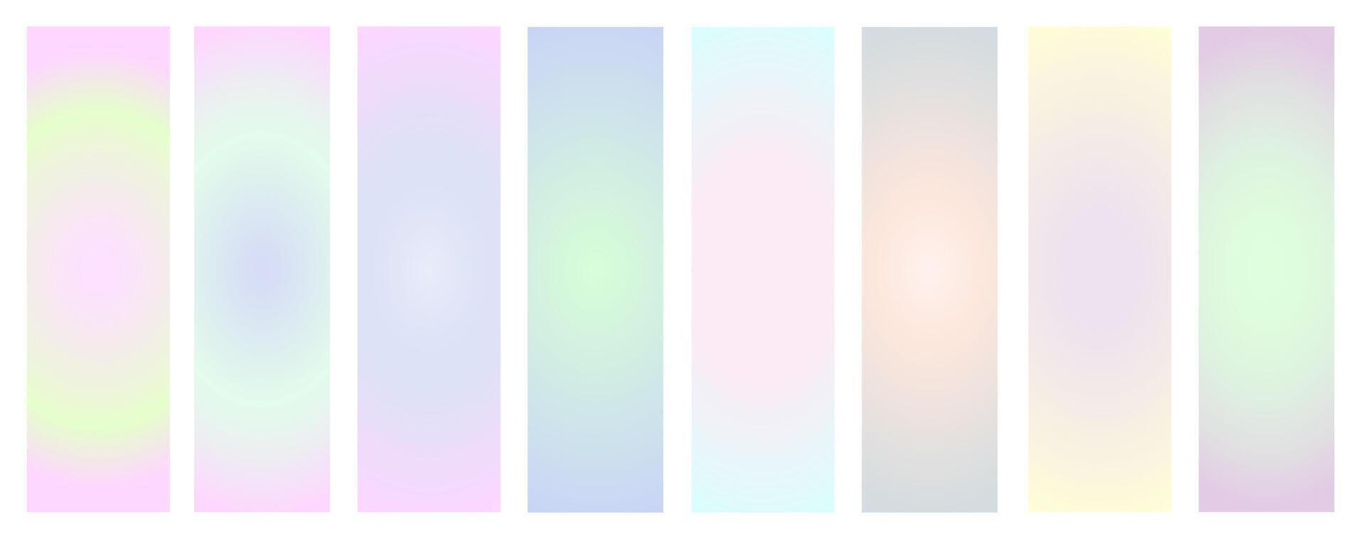 Pastel collections of color gradients backgrounds. Screen design for mobile application. Soft colored abstract gradients. vector