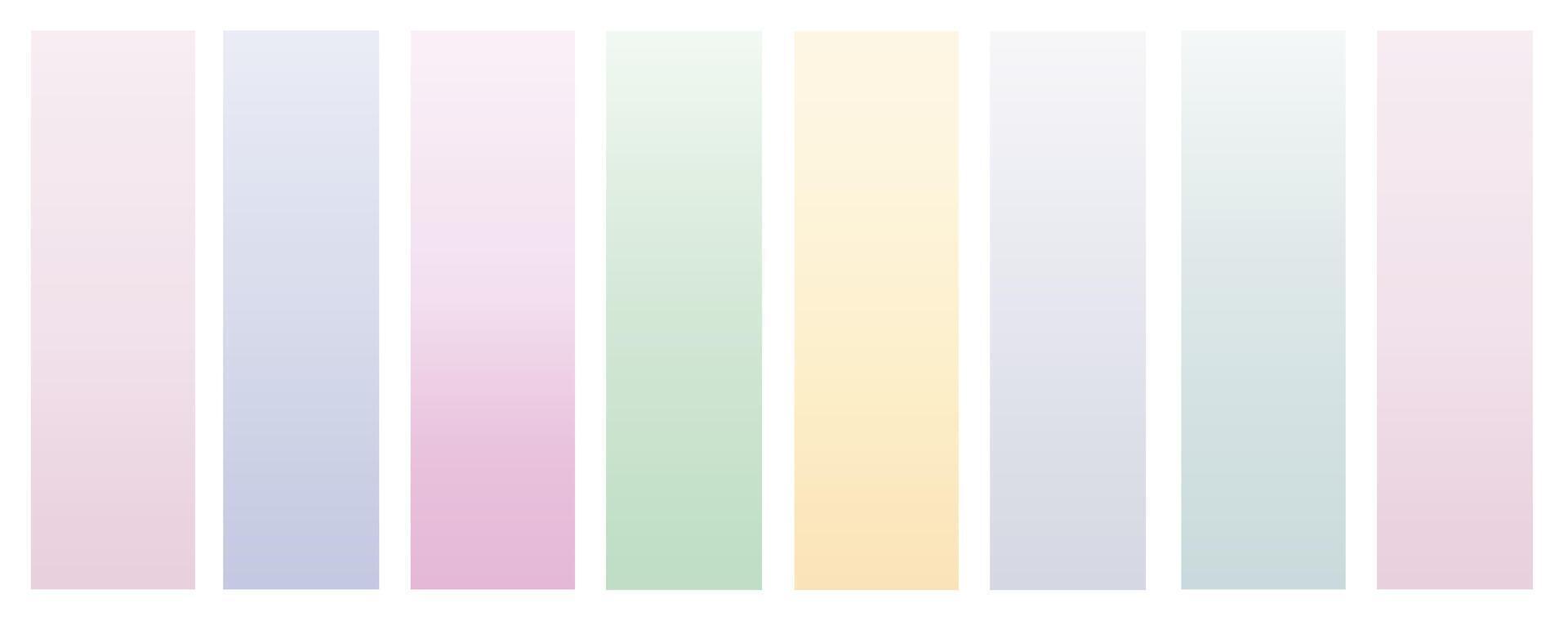 Pastel collections of color gradients backgrounds. Screen design for mobile application. Soft colored abstract gradients. vector