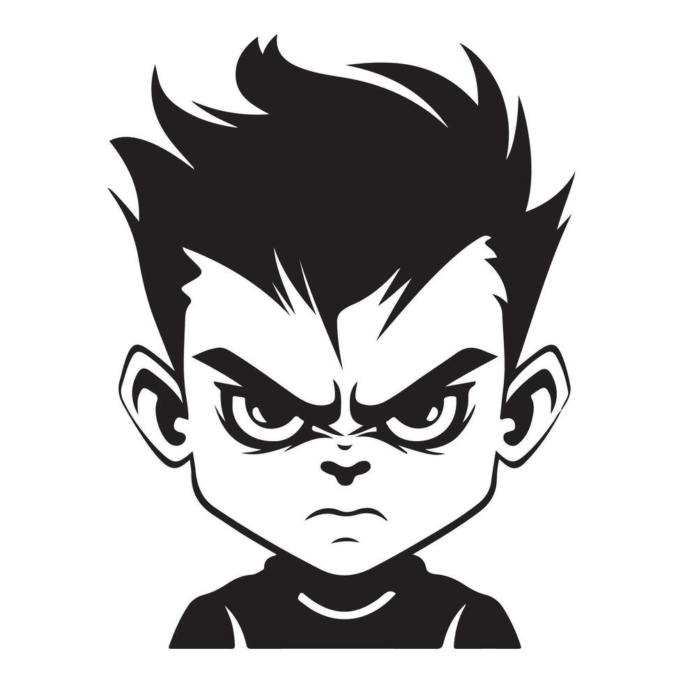 Stormy Strife Representation of the Angry Kid Emblem vector