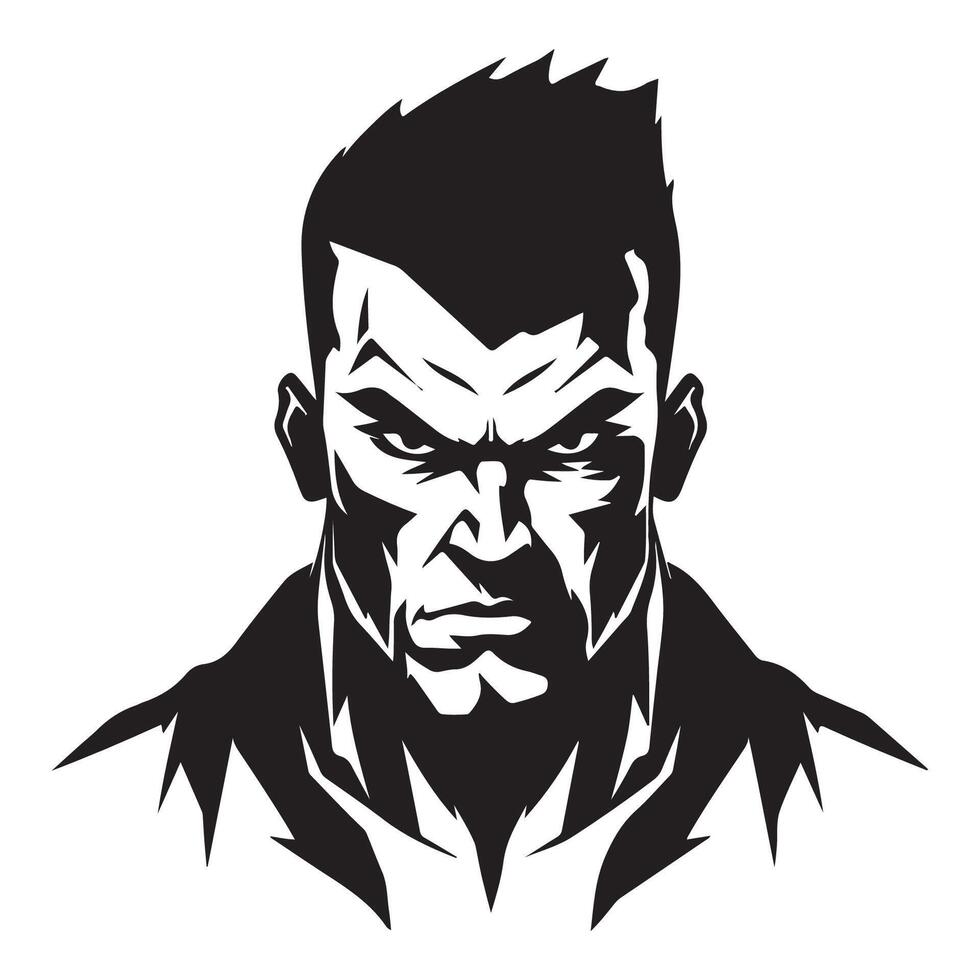 Furious Force Iconic Angry Man Emblem vector