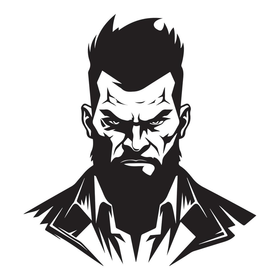 Raging Resilience Illustration of the Angry Man Logo vector