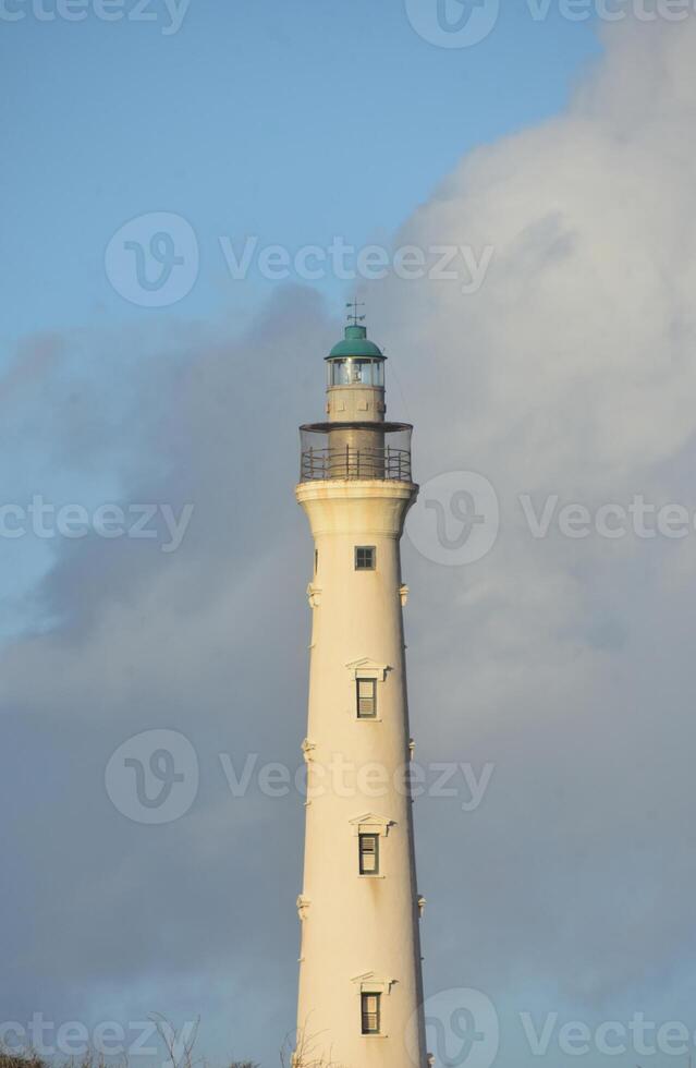 Beautiful View of the Iconic California Lighthouse in Aruba photo