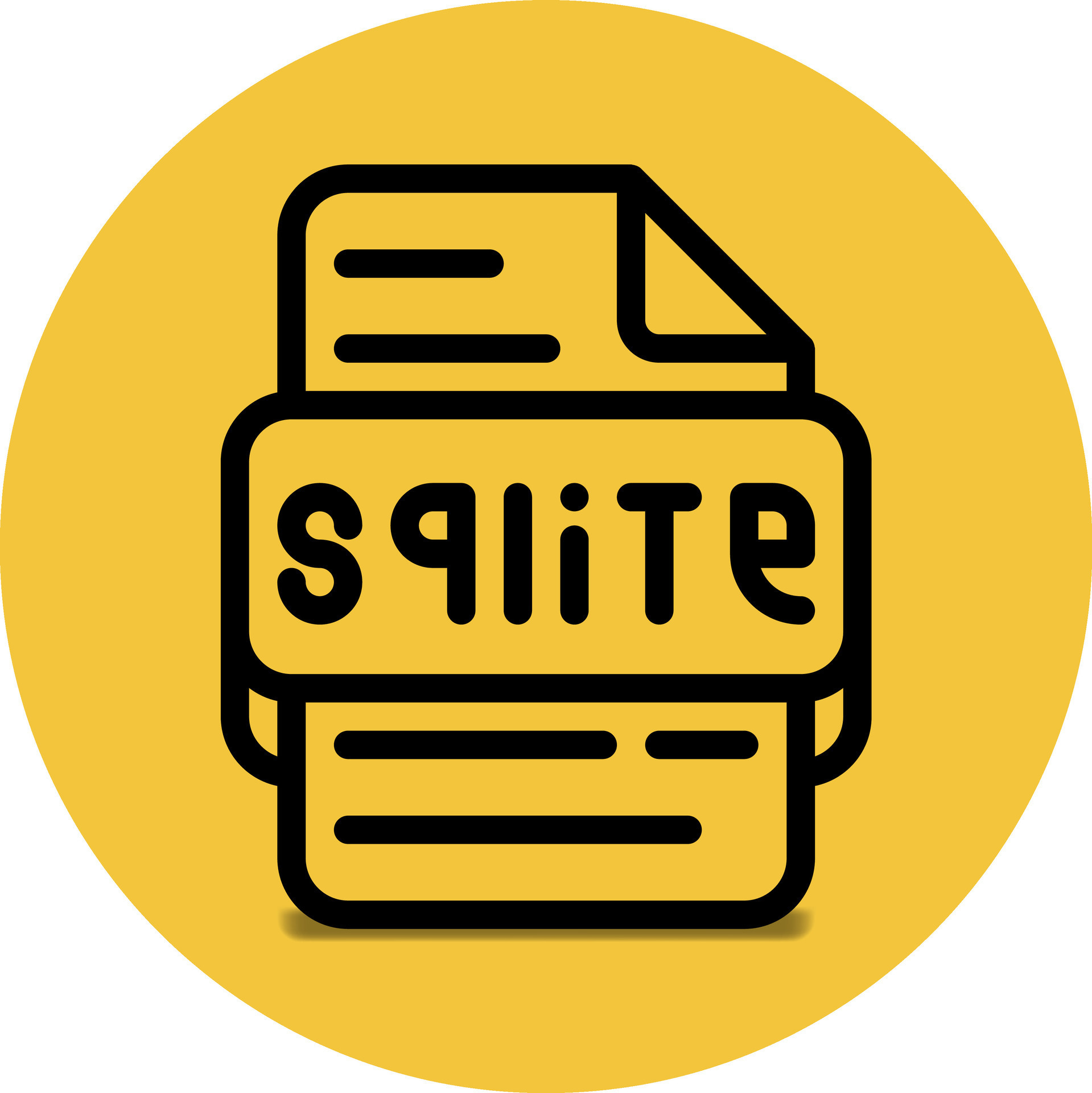 Sqlite file type icon. files and document format extension. with an ...