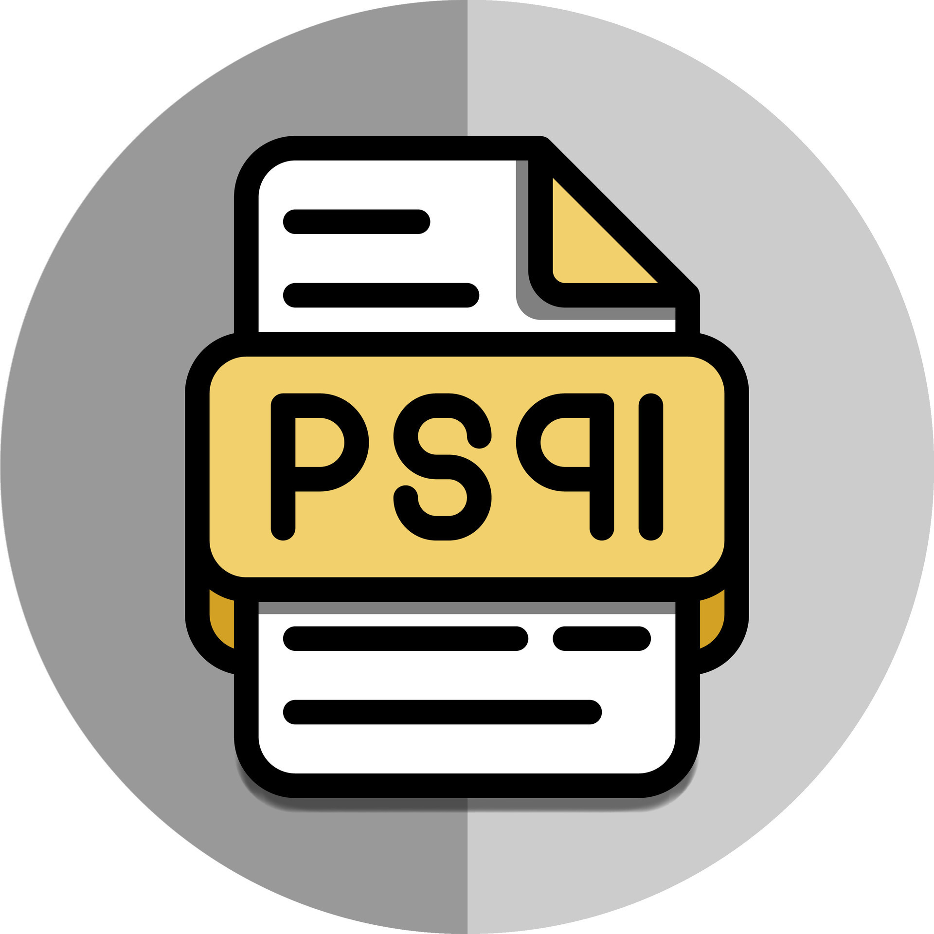 Psql file type flat icon. document and files extension symbol icon ...