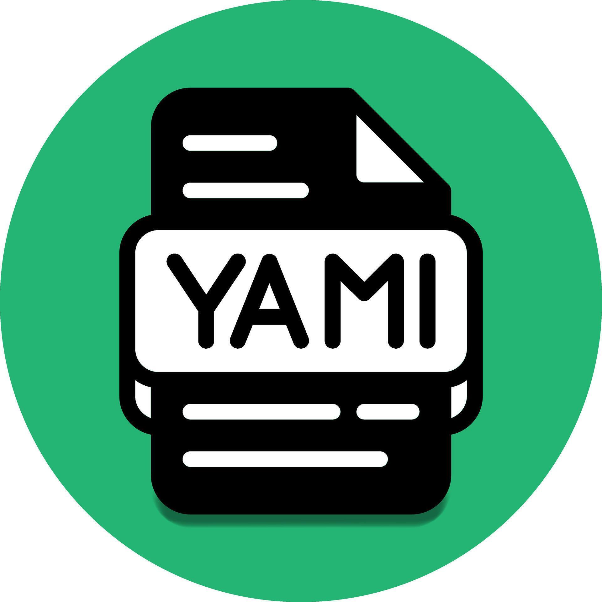 Yaml file type database icon. document files and format extension ...