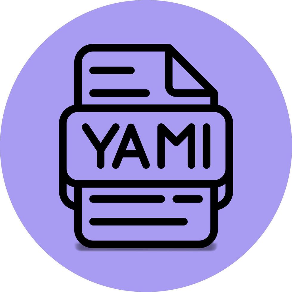 yaml archivo tipo icono. archivos y documento formato extensión. con un contorno estilo diseño y púrpura antecedentes vector