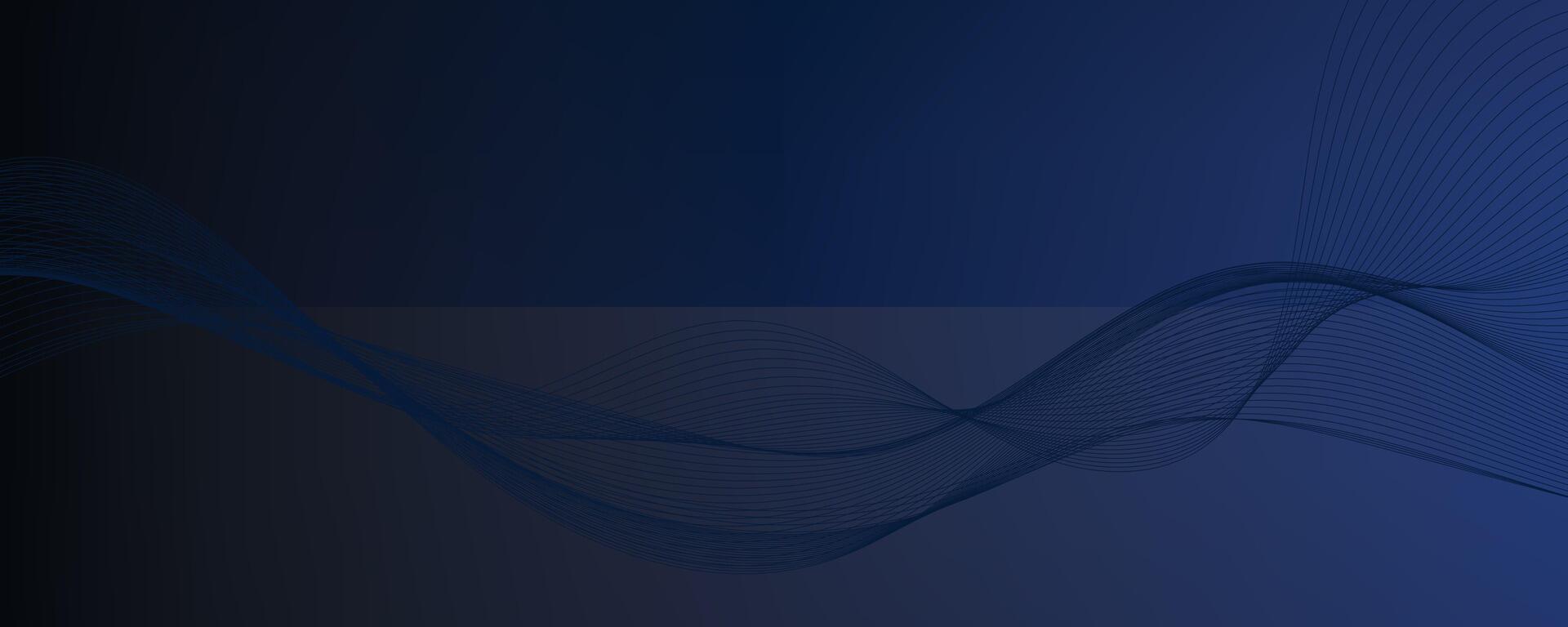Abstract modern background with blue wavy lines and particles. Technology backdrop. vector