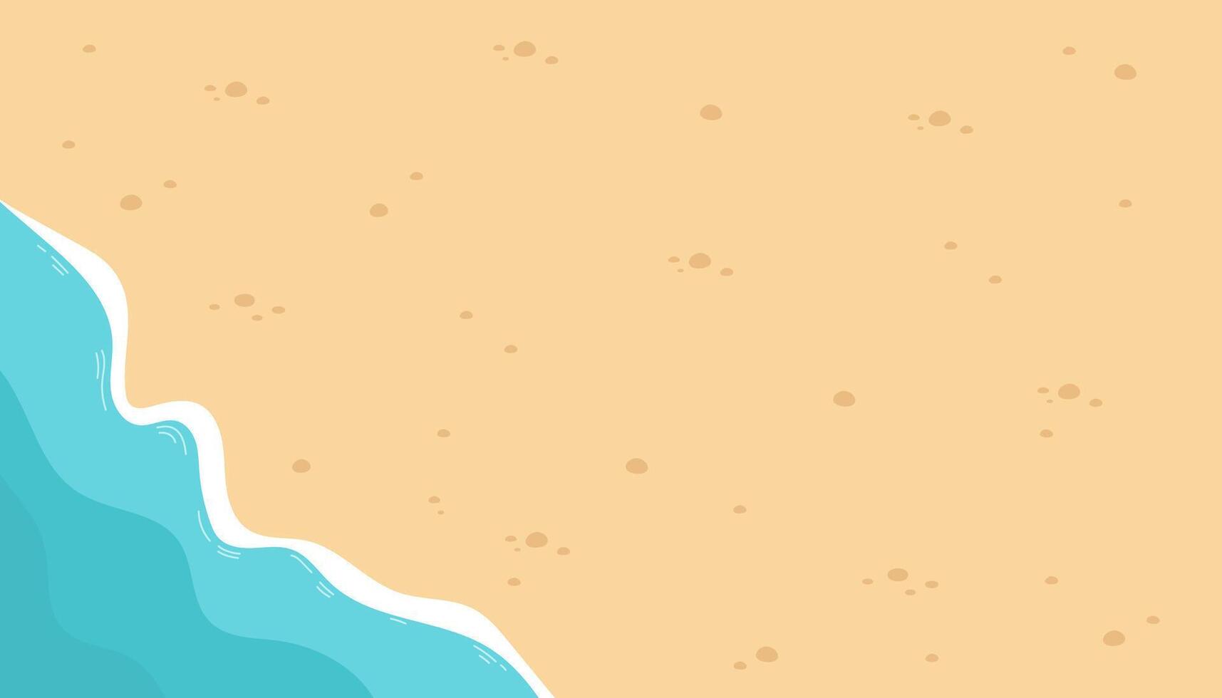 Beach sand, sea shore with blue waves background vector