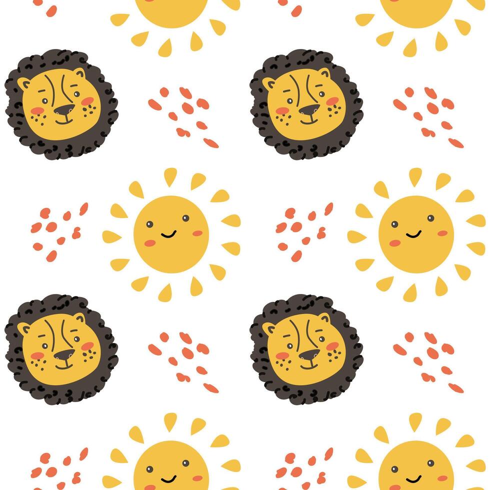 Wild african safari animals pattern in trendy scandinavian style. vector