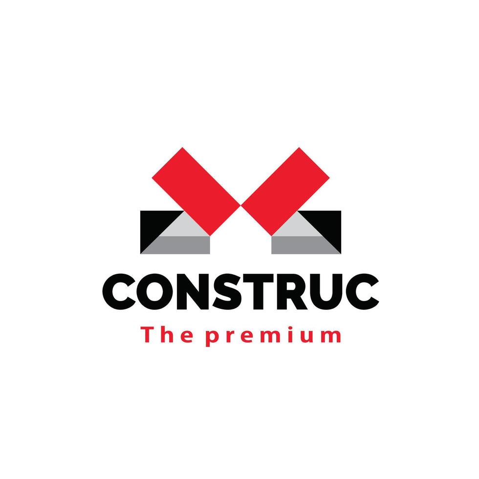 illustration of minimalist building construction logo icon, simple geometric logo vector