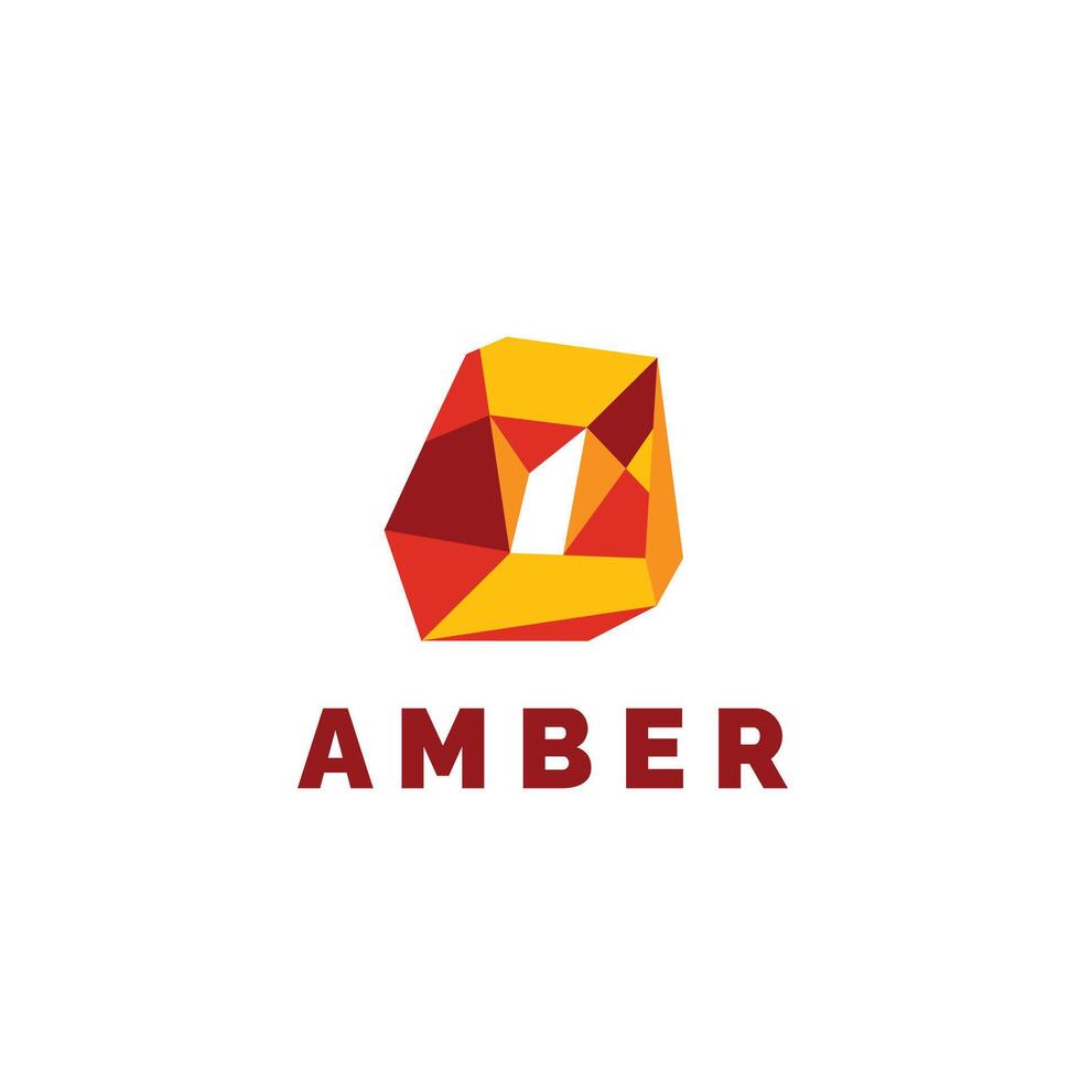 amber logo icon, modern resin stone for jewelry vector