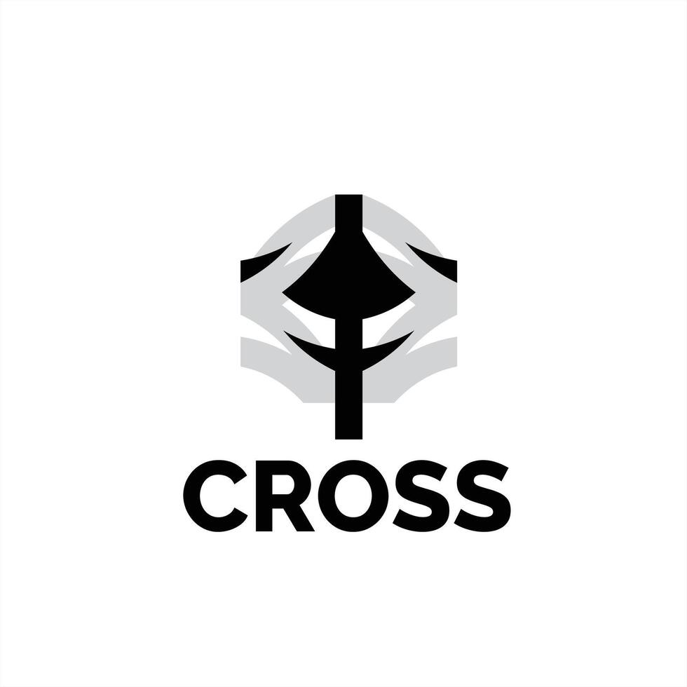 cross logo icon with a modern minimalist concept, suitable for religious communities vector