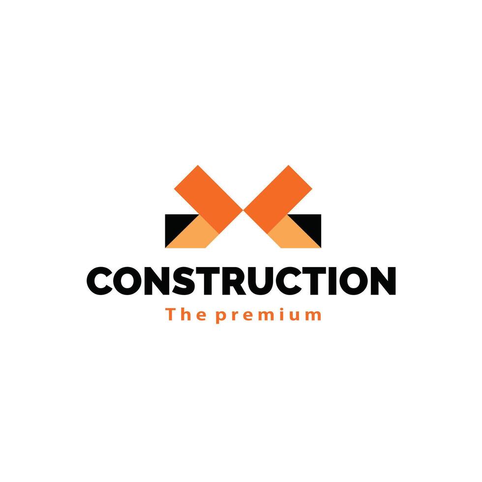 illustration of minimalist building construction logo icon, simple geometric logo vector