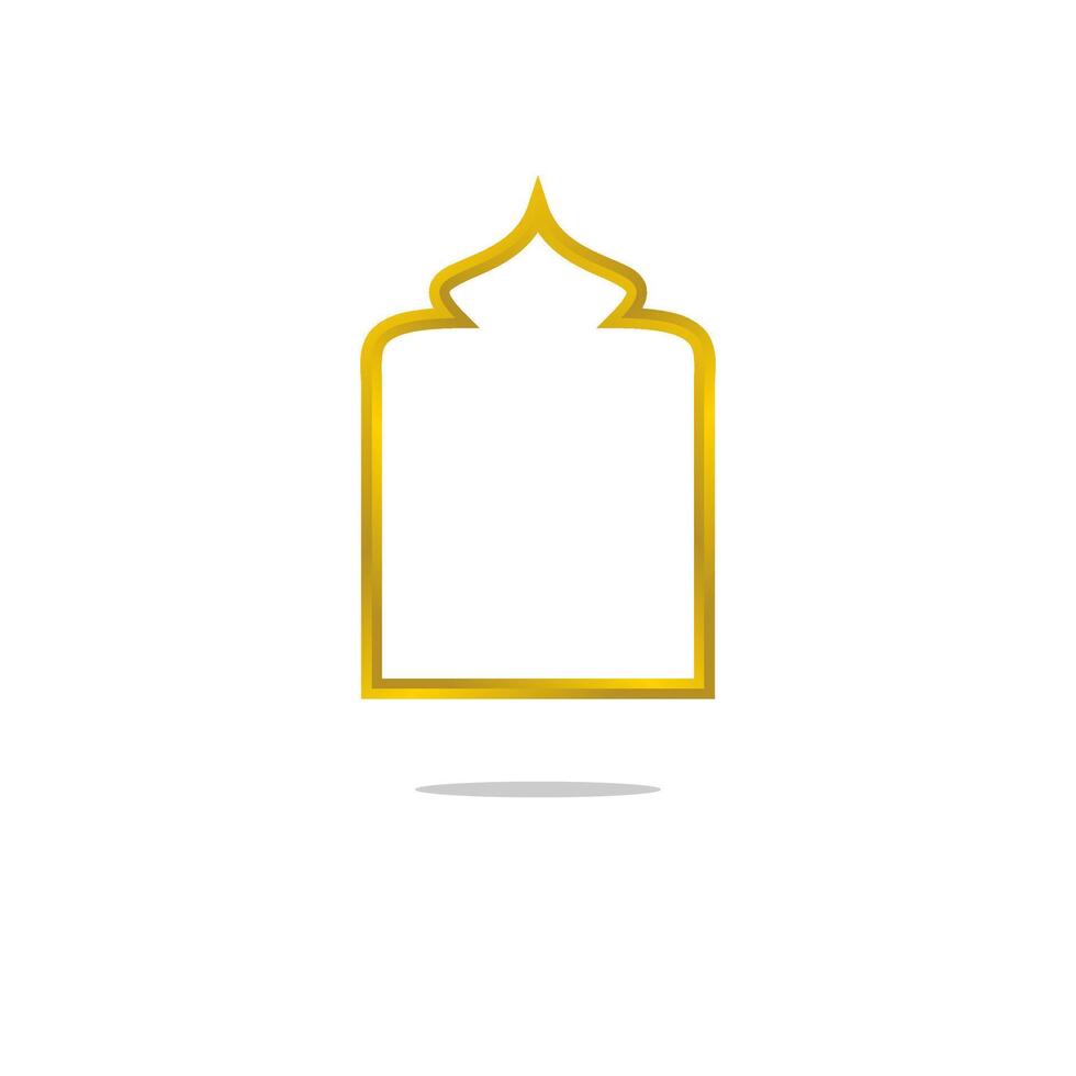 golden frame with a window frame on a white background vector
