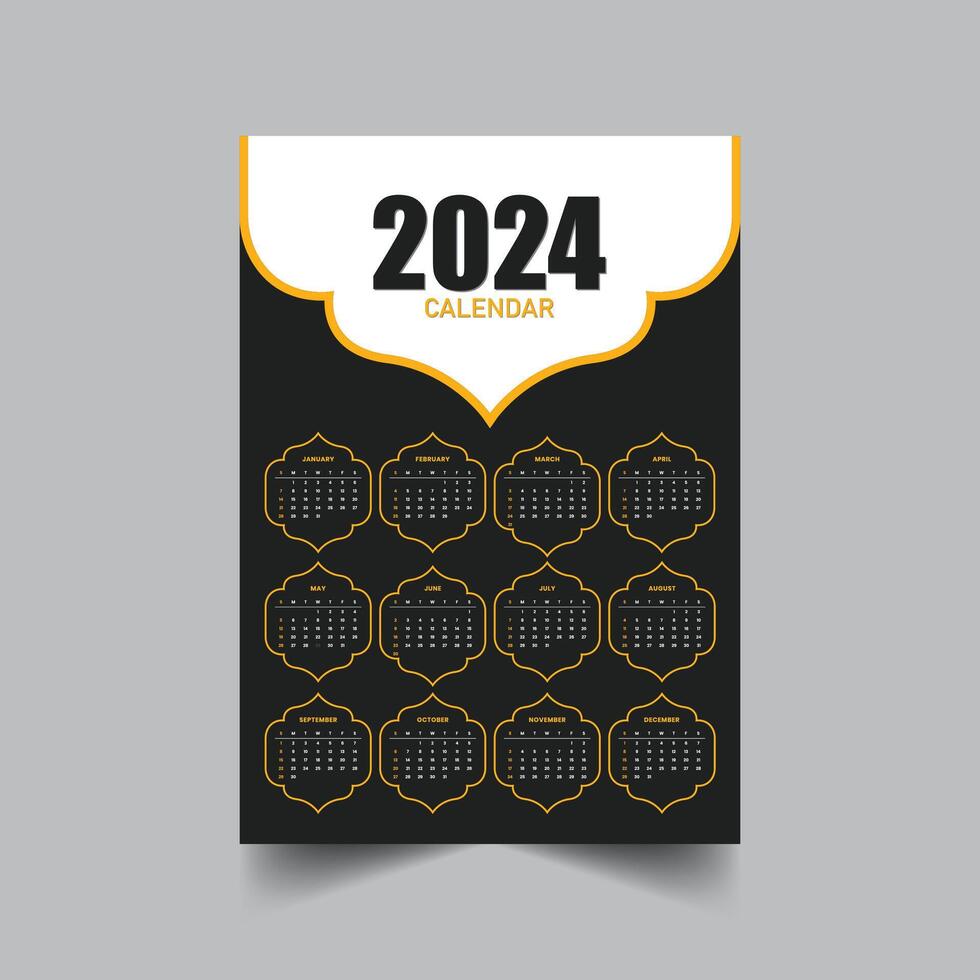 Modern calendar design template 2024 vector