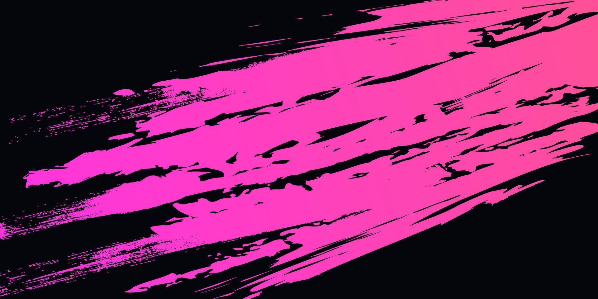 negro y rosado degradado cepillo textura antecedentes. vibrante deporte antecedentes con grunge estilo vector