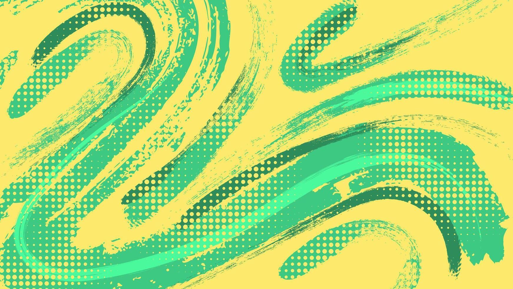 Abstract Green and Yellow Grunge Brush Background with Halftone Effect. Sports Background with Grunge Concept vector
