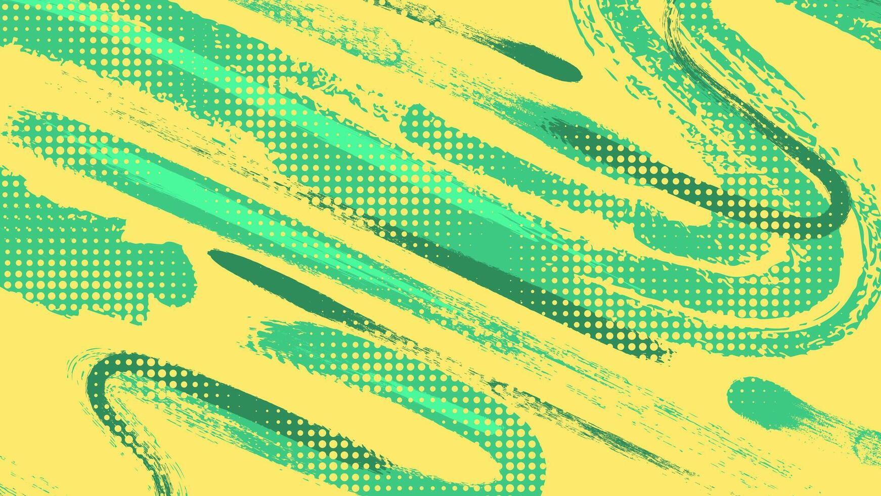 Abstract Green and Yellow Grunge Brush Background with Halftone Effect. Sports Background with Grunge Concept vector