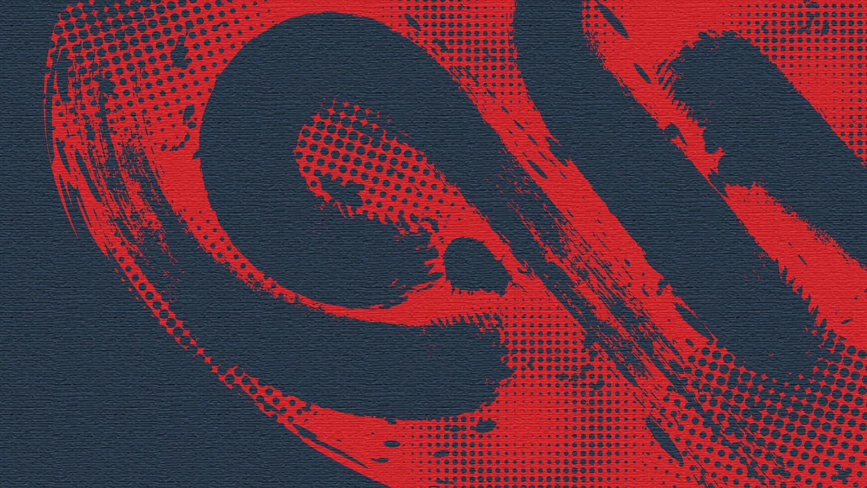 Red and Blue Brush Background with Halftone and Texture Effect. Retro Sports Background with Grunge Concept vector