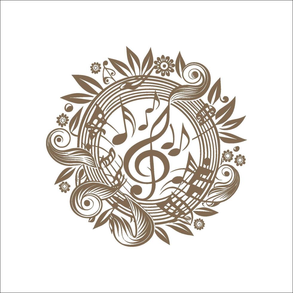 music melody note dancing flow . Concept background for song and concert theme vector