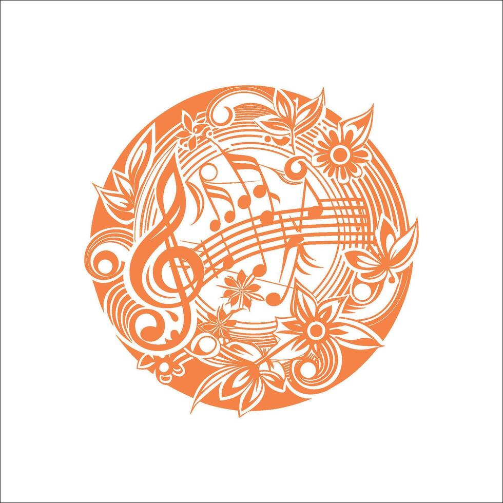 music melody note dancing flow . Concept background for song and concert theme vector