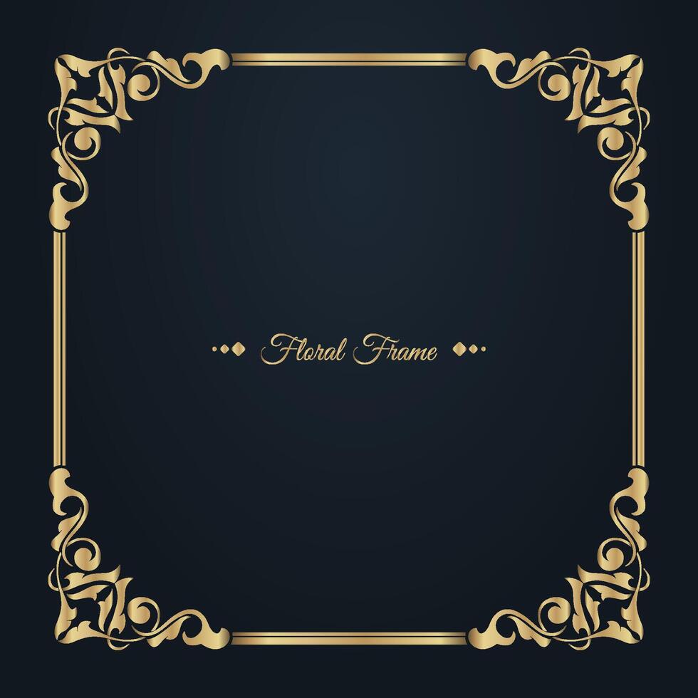 classic gold frame, design vector