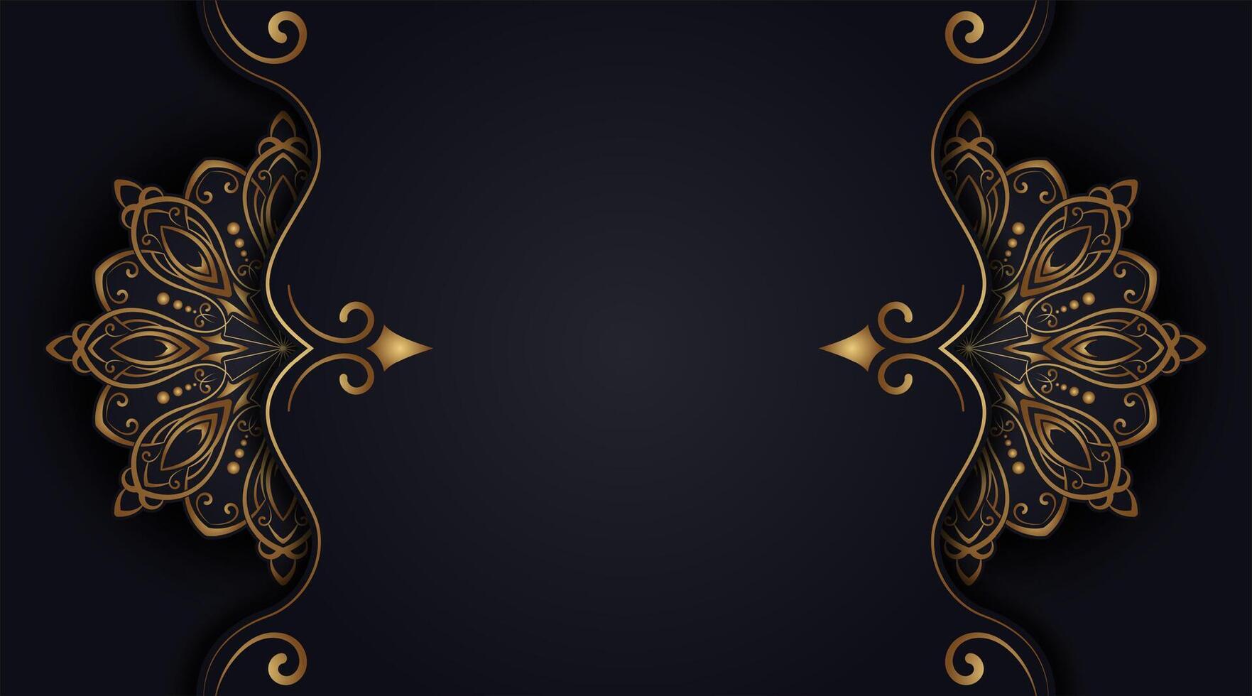 Luxury black background with ornamental mandala vector