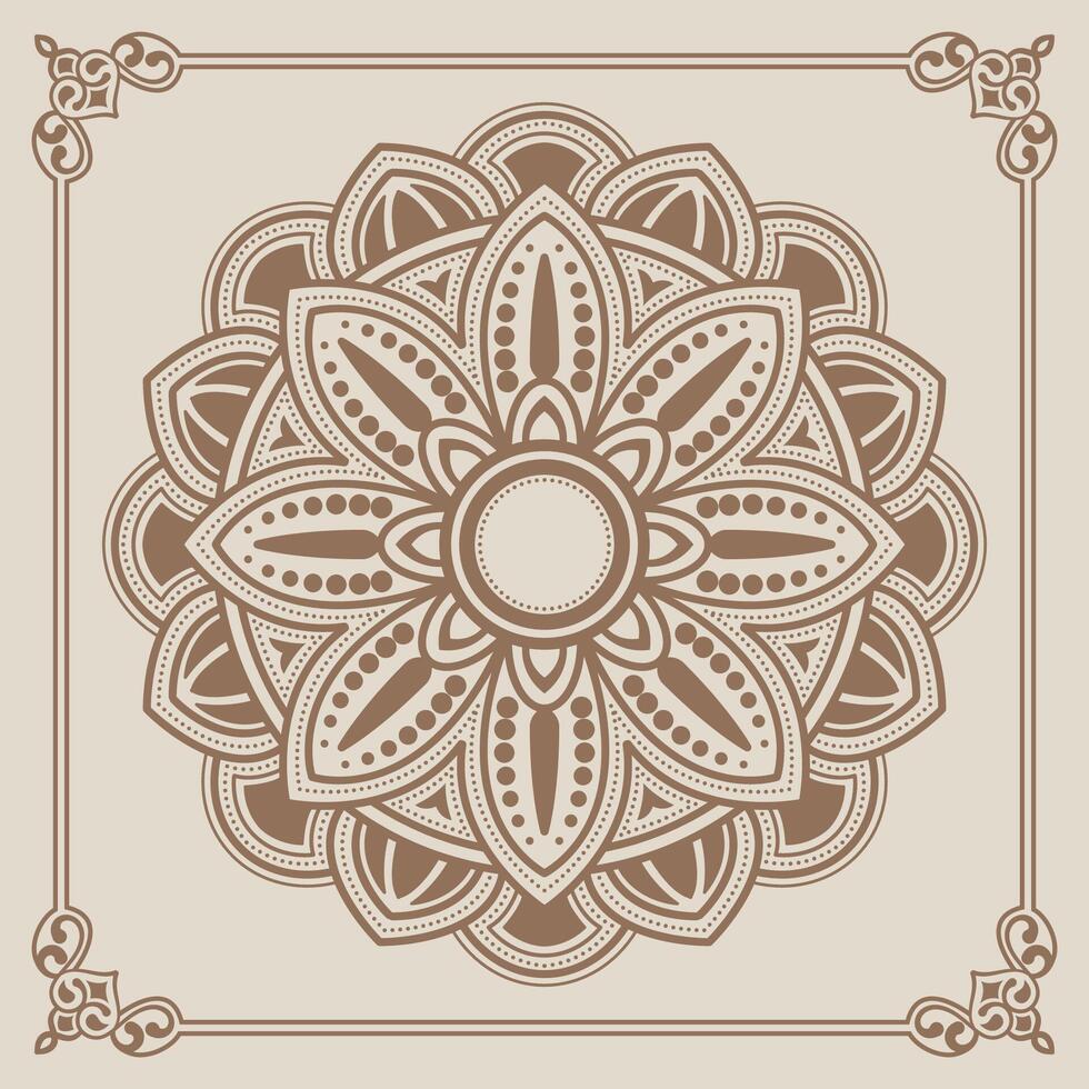 mandala ornamento, redondo decorativo diseño vector