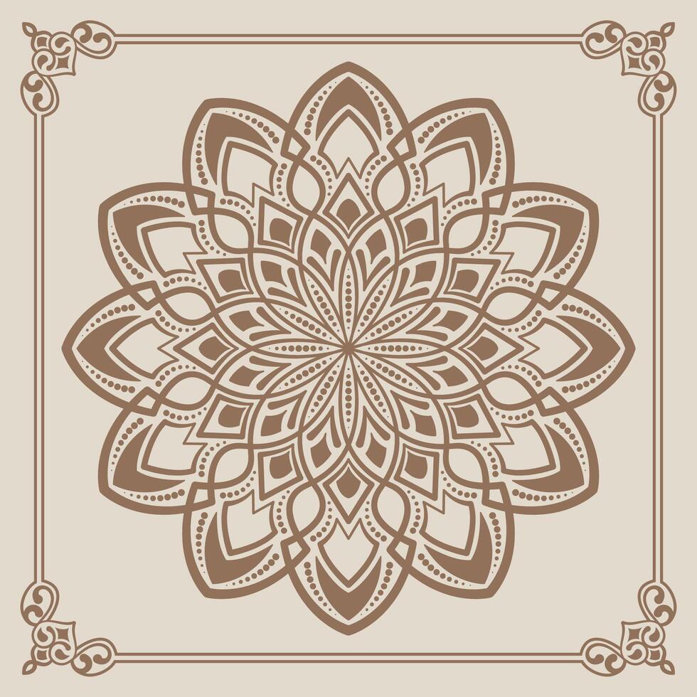 mandala ornament, round decorative design vector