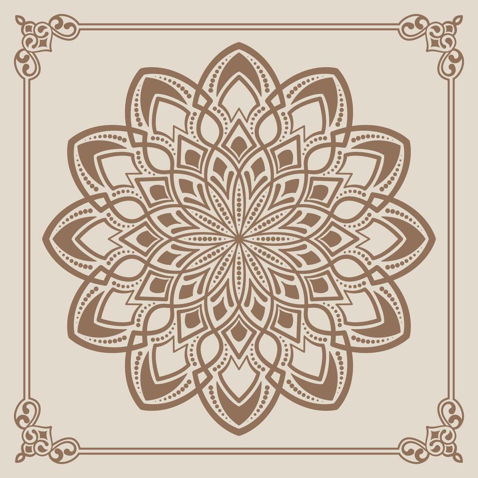 mandala ornamento, redondo decorativo diseño vector